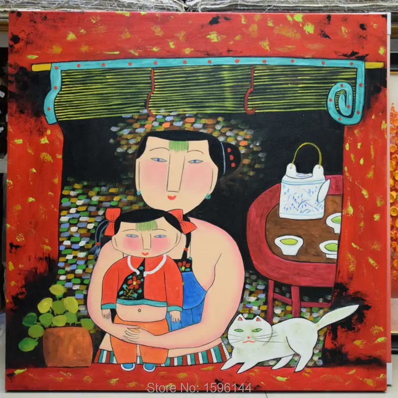 Oil Painting Hand painted Wall art Picture Modern Decorative canvas painting Chinese painter Fu Rongkai Mother and child #993
Oil Painting Hand painted Wall art Picture Modern Decorative canvas painting Chinese painter Fu Rongkai Mother and child #993