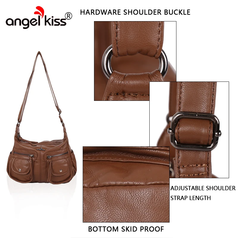 Angelkiss Elegant and Functional Women Messenger Bag in Soft and Smooth Washed PU Lady Roomy Shoulder Bag with Adjustable Strap
Angelkiss Elegant and Functional Women Messenger Bag in Soft and Smooth Washed PU Lady Roomy Shoulder Bag with Adjustable Strap
