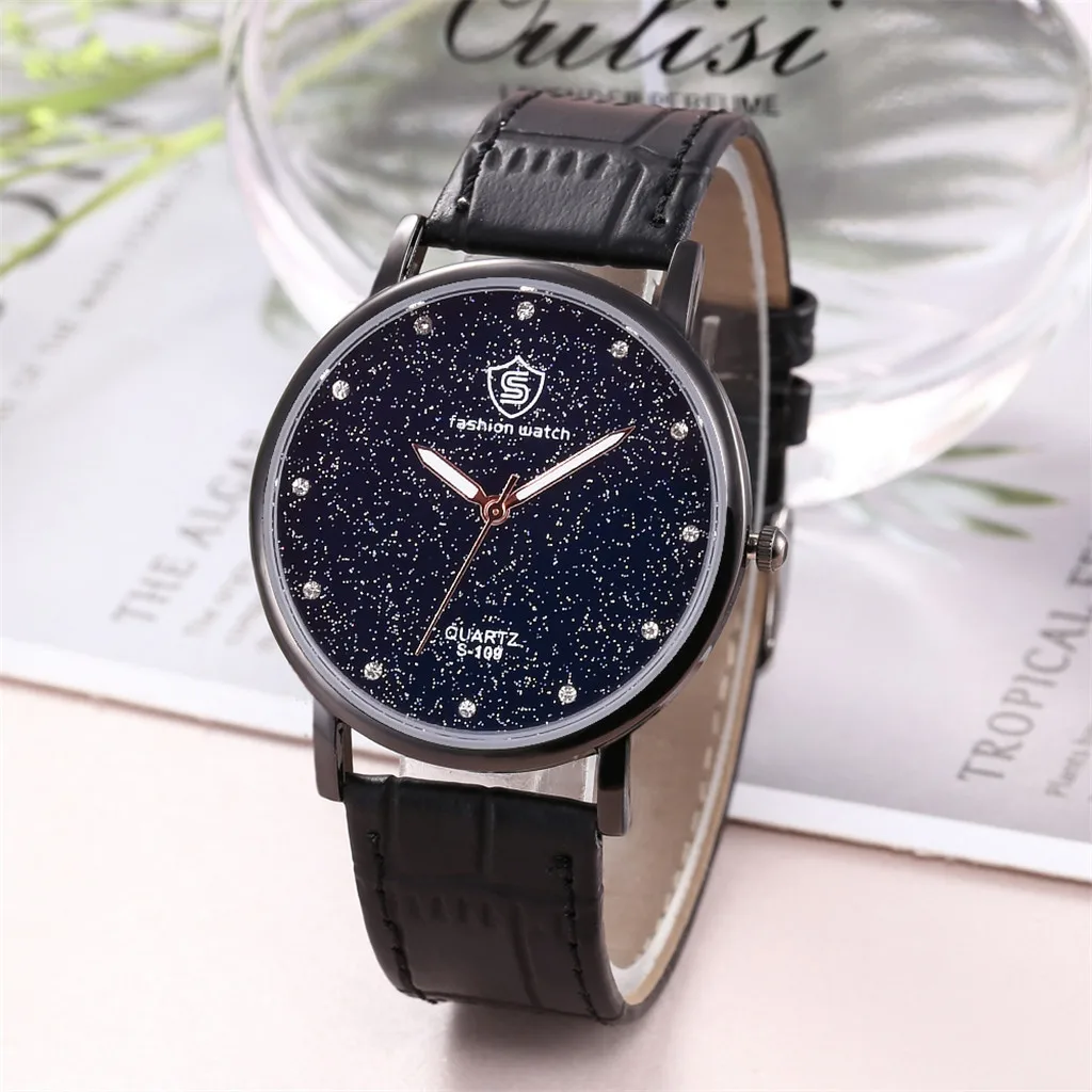 Top Brand Luxury Women's Individual Alloy Quartz Watch men quartz stainless steel watch Full starry sky #10 | Наручные часы