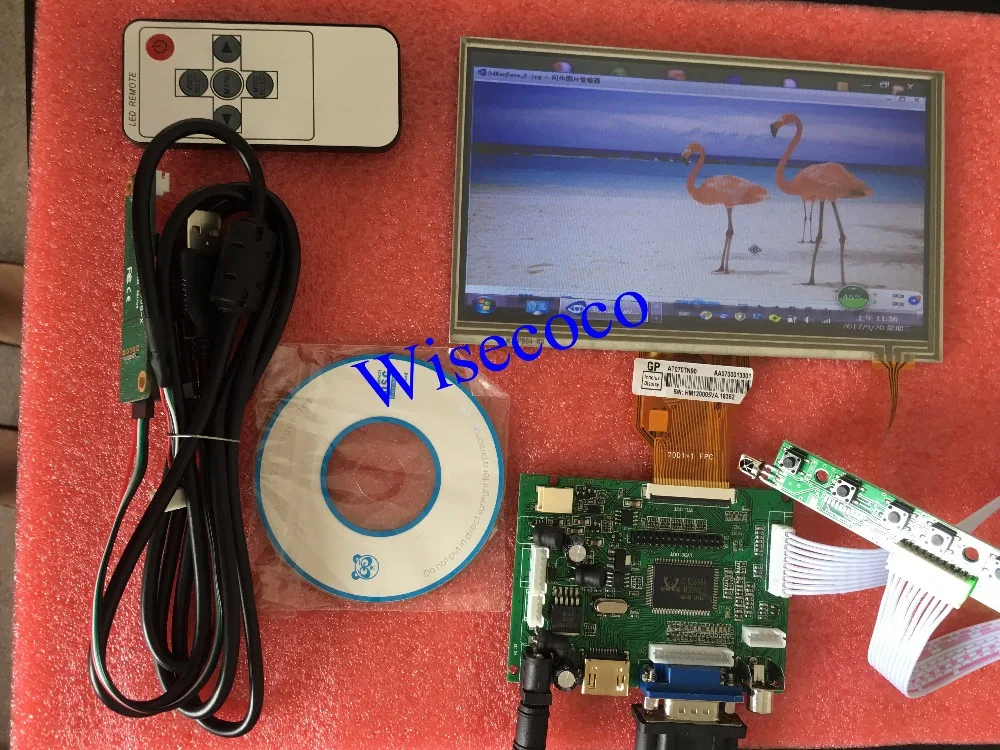 7 inch LCD Display with Touch Screen TFT Monitor AT070TN90 with VGA Input Driver Board Controller for Raspberry Pi
7 inch LCD Display with Touch Screen TFT Monitor AT070TN90 with VGA Input Driver Board Controller for Raspberry Pi