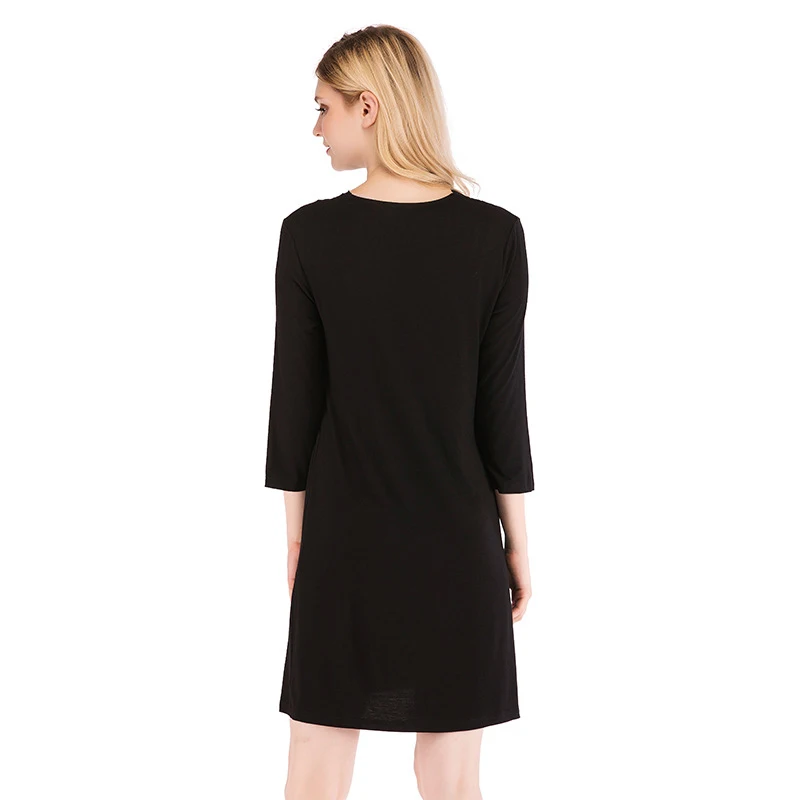 2019 Summer Nightwear Women Sexy V-Neck Lace Nightgown Female 3/4 Sleeve Loose Nightgown Soft Sleepwear Sleepshirt Nightdress
2019 Summer Nightwear Women Sexy V-Neck Lace Nightgown Female 3/4 Sleeve Loose Nightgown Soft Sleepwear Sleepshirt Nightdress