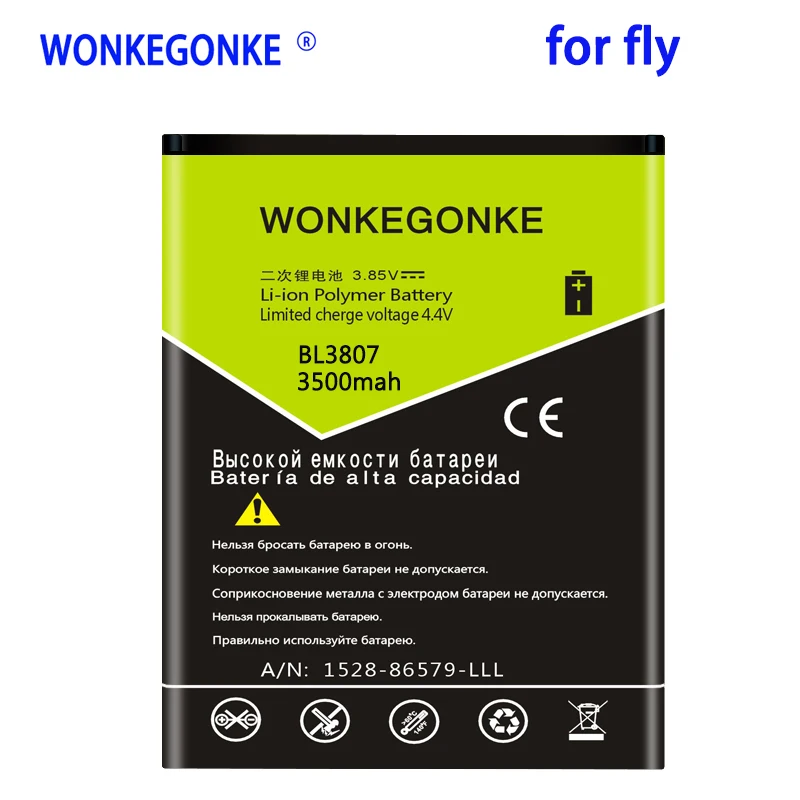 Аккумулятор WONKEGONKE BL3807 3500 мАч для сотового телефона Fly IQ454 IQ 454 BL 3807, высококачественные аккумуляторы
Аккумулятор WONKEGONKE BL3807 3500 мАч для сотового телефона Fly IQ454 IQ 454 BL 3807, высококачественные аккумуляторы