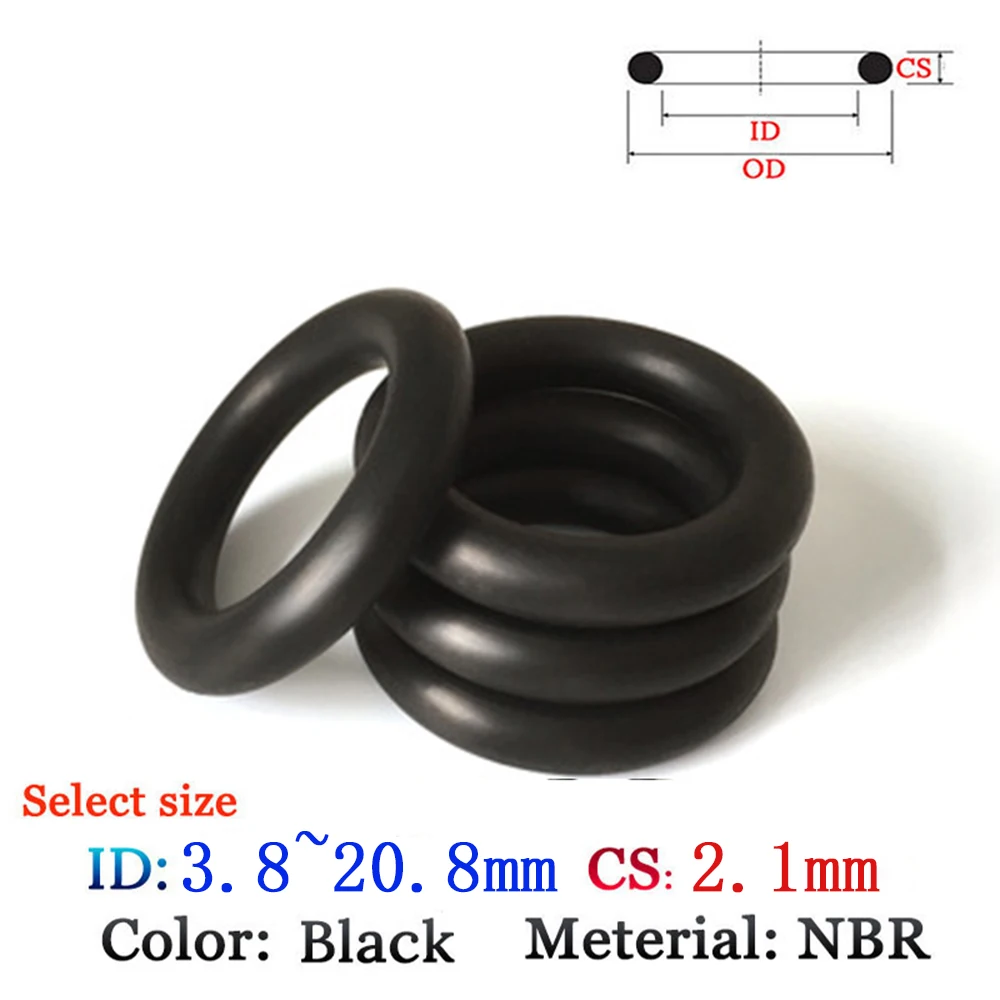 CS2.1mm ID3.8-20.8mm NBR Fluoro Rubber O-Ring Washer Seal Plastic gasket Silicone ring film oil and water seal gasket sealing
CS2.1mm ID3.8-20.8mm NBR Fluoro Rubber O-Ring Washer Seal Plastic gasket Silicone ring film oil and water seal gasket sealing
