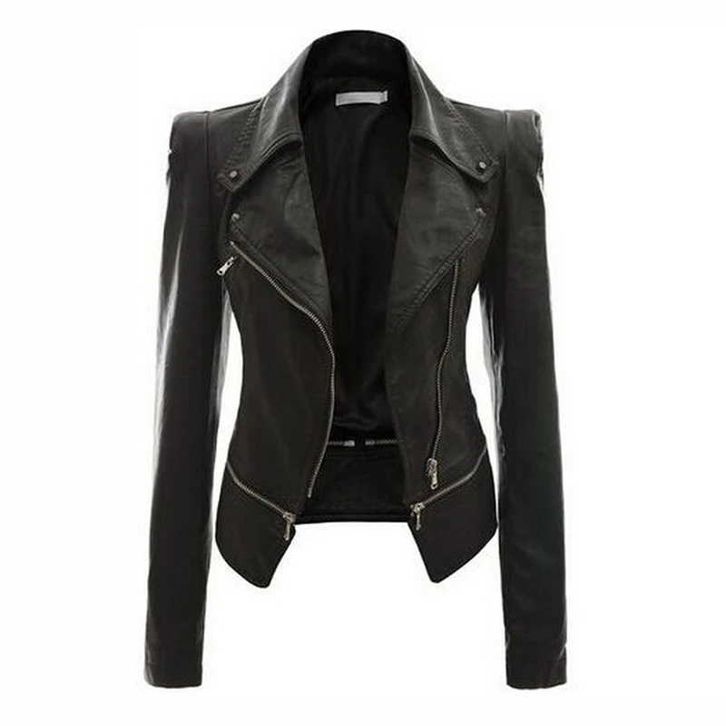 AKSLXDMMD Women Jacket Spring Fashion Short Slim PU Leather Coat Zipper Autumn Tops Overcoat Black Outwear Gothics Jackets YR083
AKSLXDMMD Women Jacket Spring Fashion Short Slim PU Leather Coat Zipper Autumn Tops Overcoat Black Outwear Gothics Jackets YR083