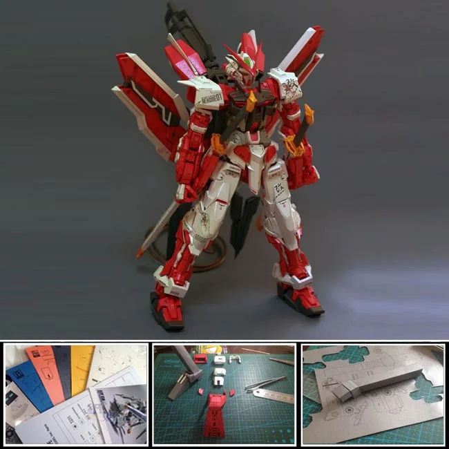 Новый бумаги Gundam модель 65 см высотой MBF P02 заблуждение красная рамка ( мг ver. ) 1:32