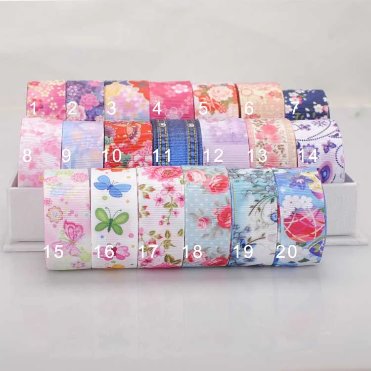 Free shipping 50yards 22 or25mm hot selling beautiful flower printed grosgrain ribbon gift DIY hairbow
Free shipping 50yards 22 or25mm hot selling beautiful flower printed grosgrain ribbon gift DIY hairbow