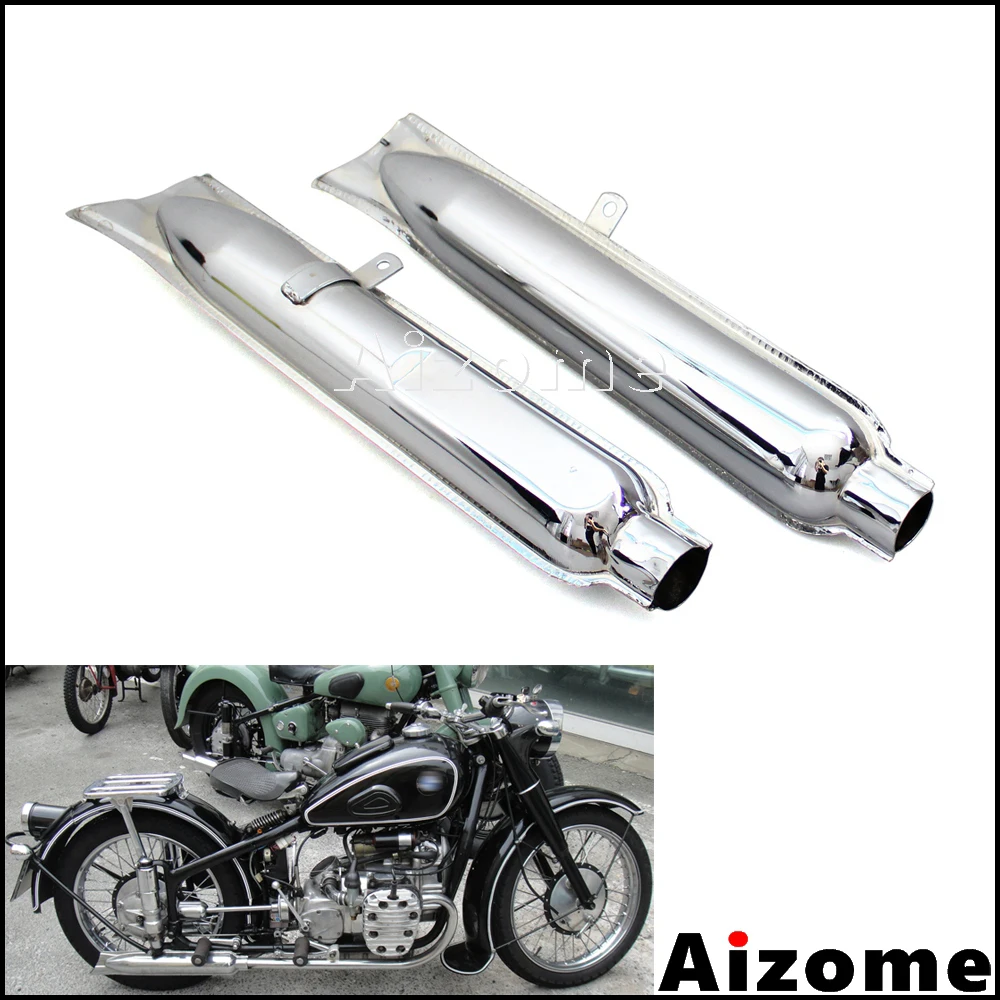 Motorcycle Exhaust Pipes Chrome Fish Tail Exhaust Mufflers For BMW K750 M1 M72 R71 R12 Dnepr MT12 URAL
Motorcycle Exhaust Pipes Chrome Fish Tail Exhaust Mufflers For BMW K750 M1 M72 R71 R12 Dnepr MT12 URAL
