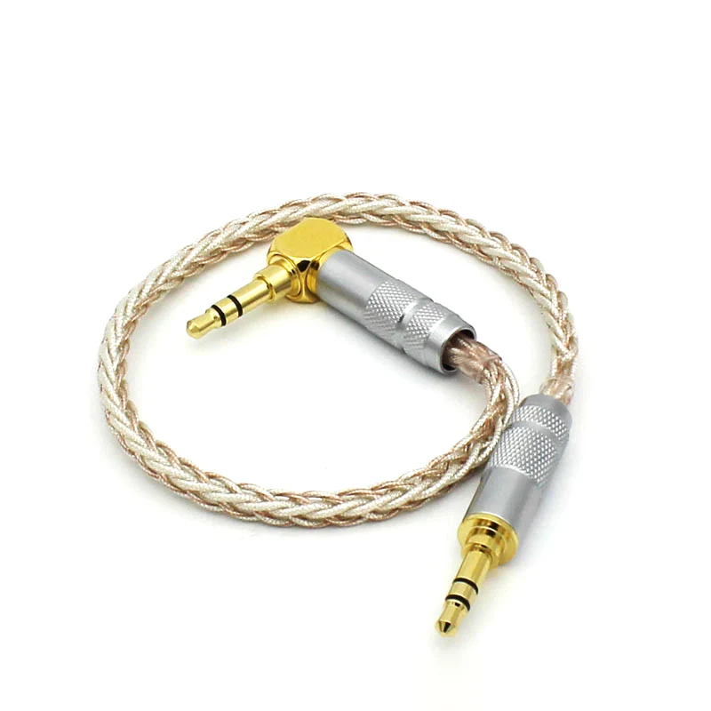 DIY 3 5 мм Мужской до Посеребренная монокристаллическая медь аудио кабель для