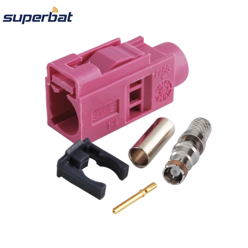 Superbat 10 шт. Fakra ключ код H фиолетовый разъем обжимной для радиоуправляемого