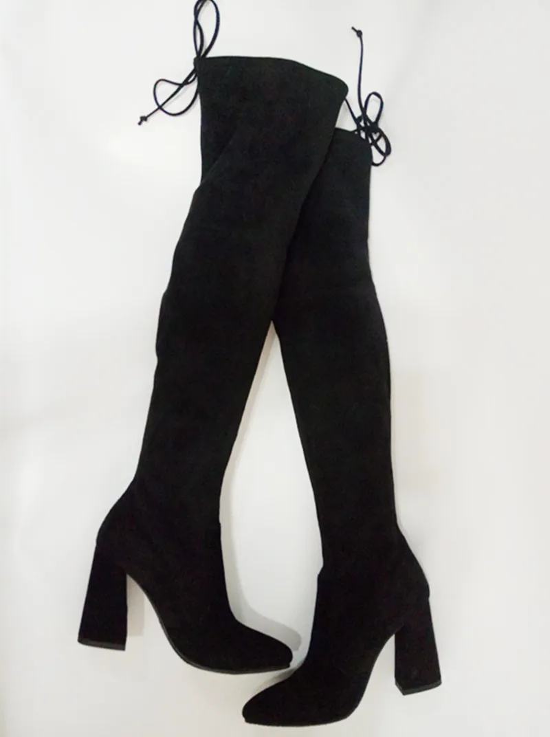 Black Thick heeled woman long boots pointed toe stretch fabric thigh high boots women over the knee high heel boots
Black Thick heeled woman long boots pointed toe stretch fabric thigh high boots women over the knee high heel boots