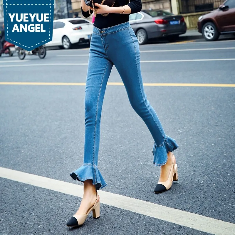 Autumn Winter Women Fashion Ruffles Flared Jeans Boot Cut Bell Bottom Jeans Denim Female Trousers Cute Flare Slim Denim Pants
Autumn Winter Women Fashion Ruffles Flared Jeans Boot Cut Bell Bottom Jeans Denim Female Trousers Cute Flare Slim Denim Pants