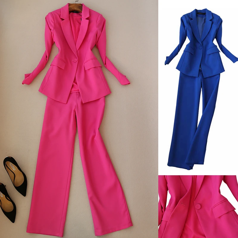 High-end women's spring and autumn new single buckle chic fashion slim long-sleeved small suit thin wide leg pants two-piece
High-end women's spring and autumn new single buckle chic fashion slim long-sleeved small suit thin wide leg pants two-piece