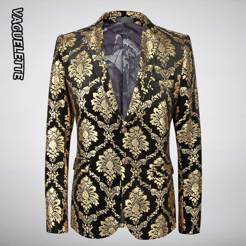 VAGUELETTE Gold Velvet Blazer Men Damask Floral Jackets Golden Paisley Suit Jacket Luxury Elegant Wedding Blazer For Men M-5XL
VAGUELETTE Gold Velvet Blazer Men Damask Floral Jackets Golden Paisley Suit Jacket Luxury Elegant Wedding Blazer For Men M-5XL