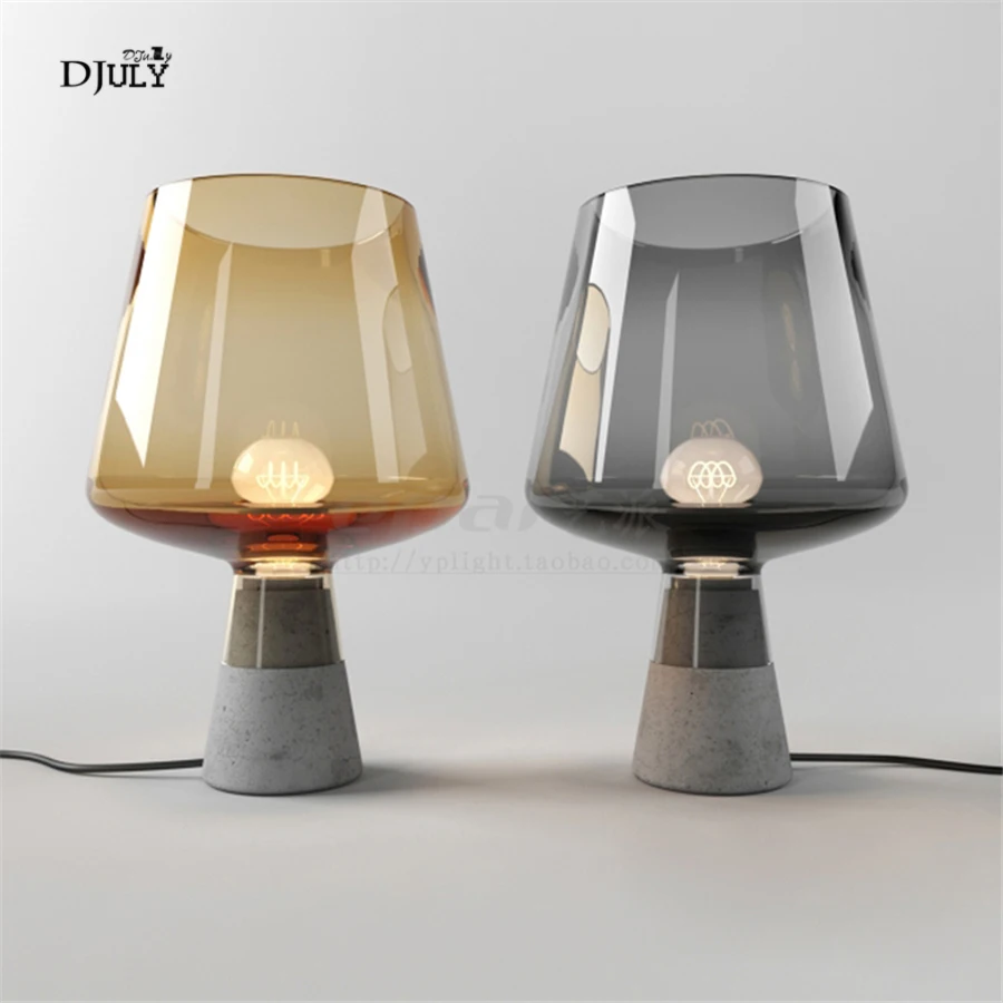 

Creative Led Italian Torch Table Lamp Cement Base Glass Lampshade Home Decor Bed Light Living Room Decoration Makeup Table Lamps