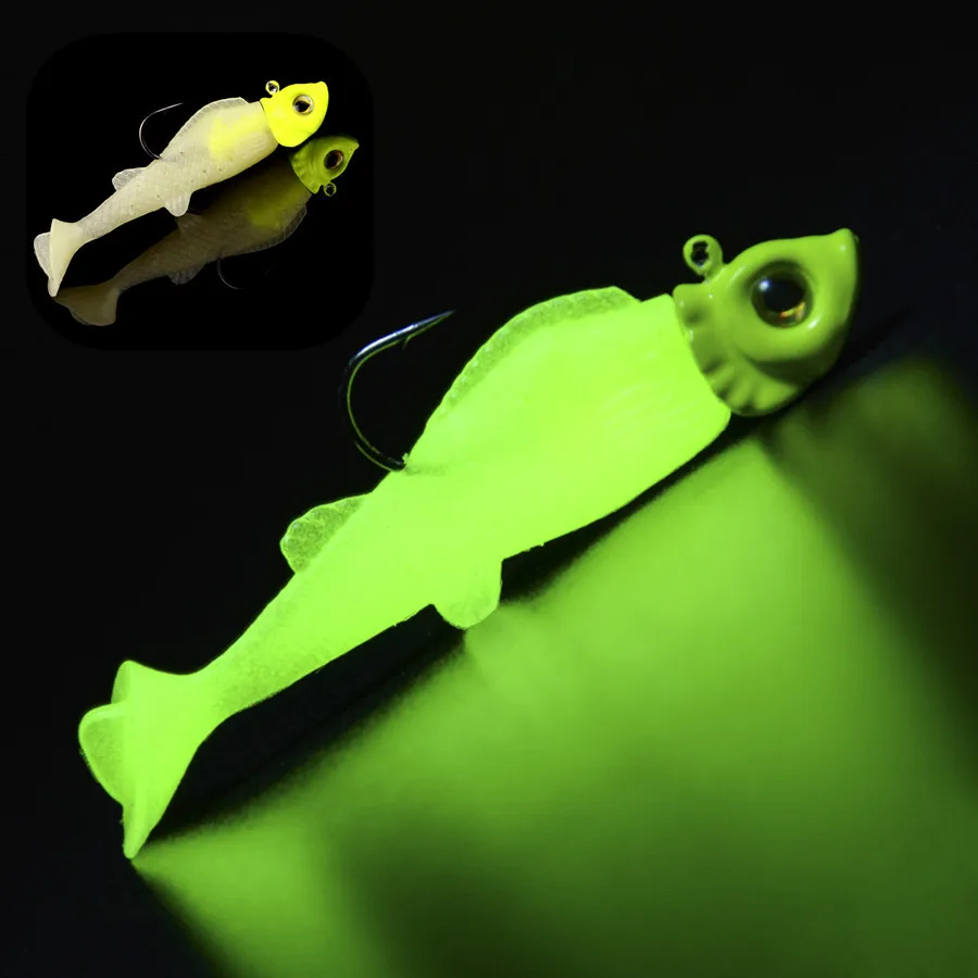 6Pcs*4g/7g/16g Luminous Jig Lead Head Fishing Soft Lures Bait Fishing Artificial Wobblers Rubber Silicon Lure Mustard Hook
6Pcs*4g/7g/16g Luminous Jig Lead Head Fishing Soft Lures Bait Fishing Artificial Wobblers Rubber Silicon Lure Mustard Hook