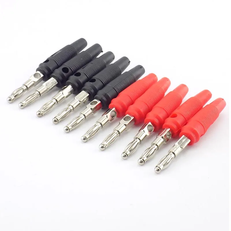 10pcs 4mm Banana Plug Connectors Red Black Solderless Side Stackable For Musical Speaker Video Audio DIY adapter
10pcs 4mm Banana Plug Connectors Red Black Solderless Side Stackable For Musical Speaker Video Audio DIY adapter