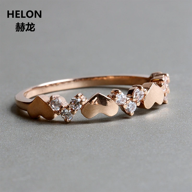 Solid 14k Rose Gold Natural Diamonds Engagement Wedding Ring Heart Anniversary Party Trendy Fine Jewelry
Solid 14k Rose Gold Natural Diamonds Engagement Wedding Ring Heart Anniversary Party Trendy Fine Jewelry