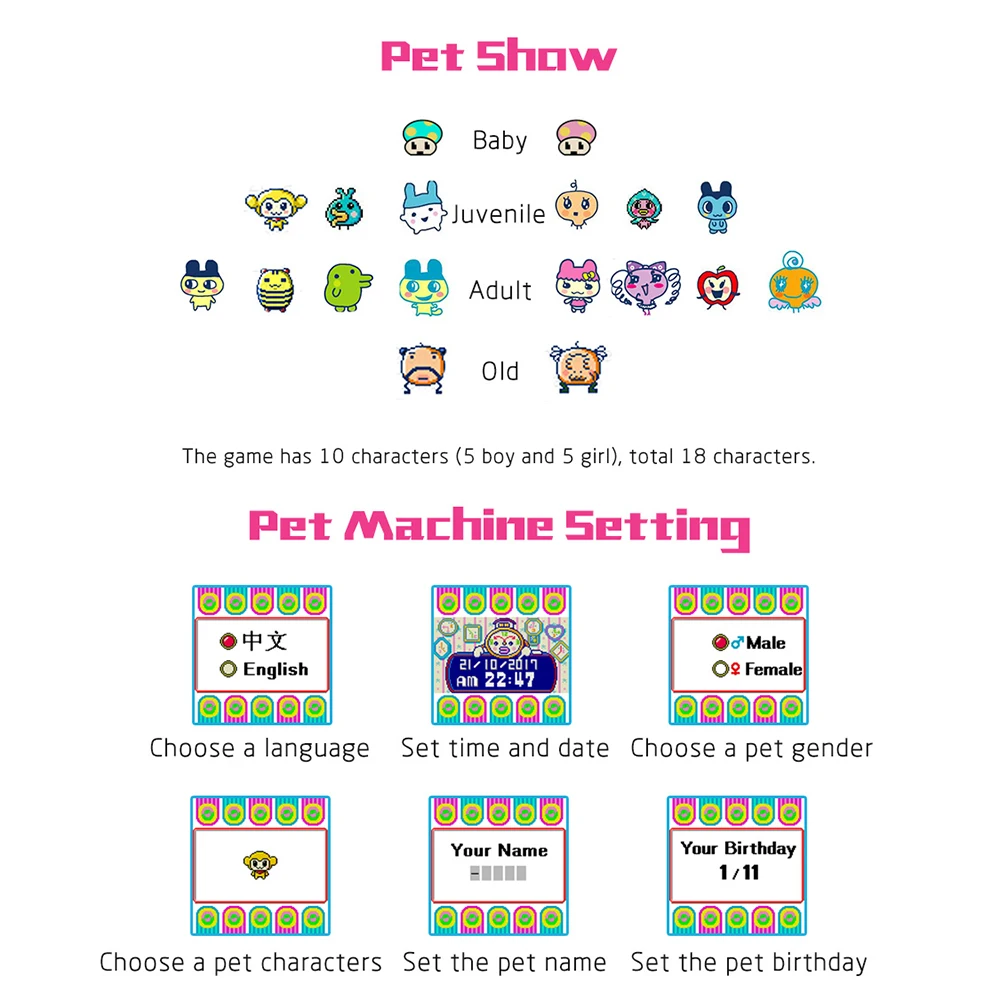 90S Nostalgic Cartoon Electronic Gadgets Electronic Digital Pet Game Dating Machine Virtual Pet Kids Toy Gift With USB Cable
90S Nostalgic Cartoon Electronic Gadgets Electronic Digital Pet Game Dating Machine Virtual Pet Kids Toy Gift With USB Cable