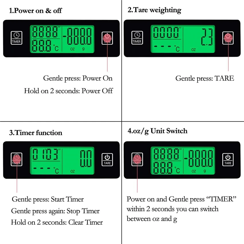2kg / 0.1g Household Electric Scale Portable Drip Coffee Scale with Timer Electronic Weighing Bar Kitchen High Precision LCD
2kg / 0.1g Household Electric Scale Portable Drip Coffee Scale with Timer Electronic Weighing Bar Kitchen High Precision LCD