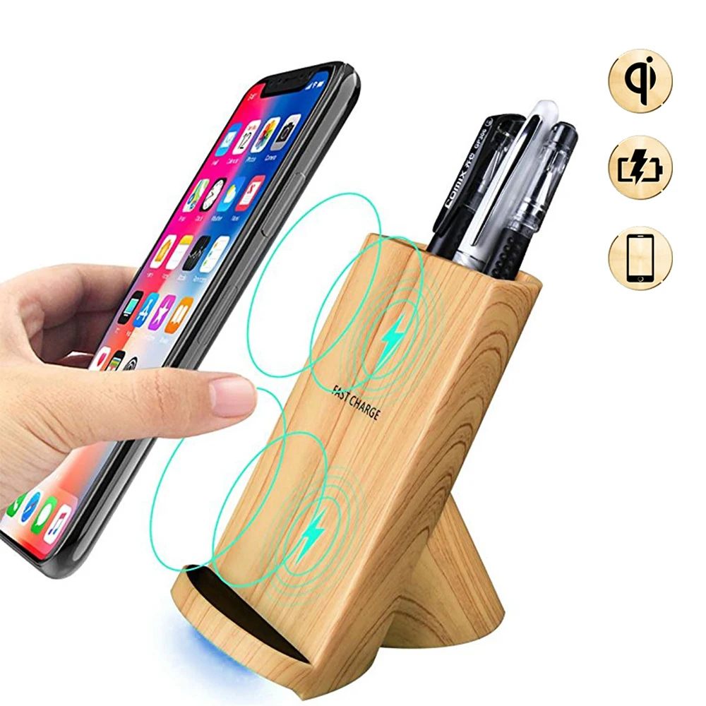 10W Qi Wireless Charger For iPhone X 10 8 Plus Fast Wireless Charger For Samsung S9 S8 S7 Note8 Charging Wood Pen Holder
10W Qi Wireless Charger For iPhone X 10 8 Plus Fast Wireless Charger For Samsung S9 S8 S7 Note8 Charging Wood Pen Holder