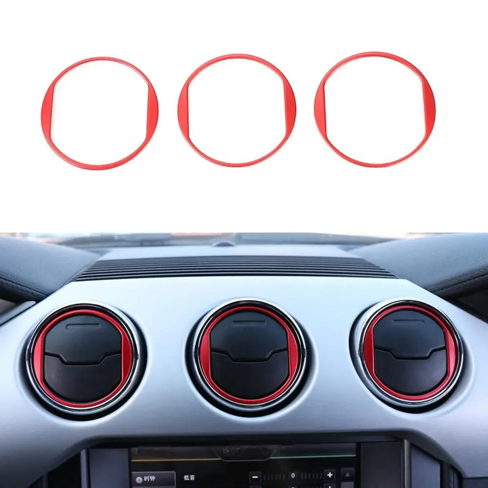 Areyourshop 3 PCS Aluminum Alloy Dashboard Central Vent Decor Ring Red For Ford Mustang 2015 Up Car Interior Accessories Parts
Areyourshop 3 PCS Aluminum Alloy Dashboard Central Vent Decor Ring Red For Ford Mustang 2015 Up Car Interior Accessories Parts