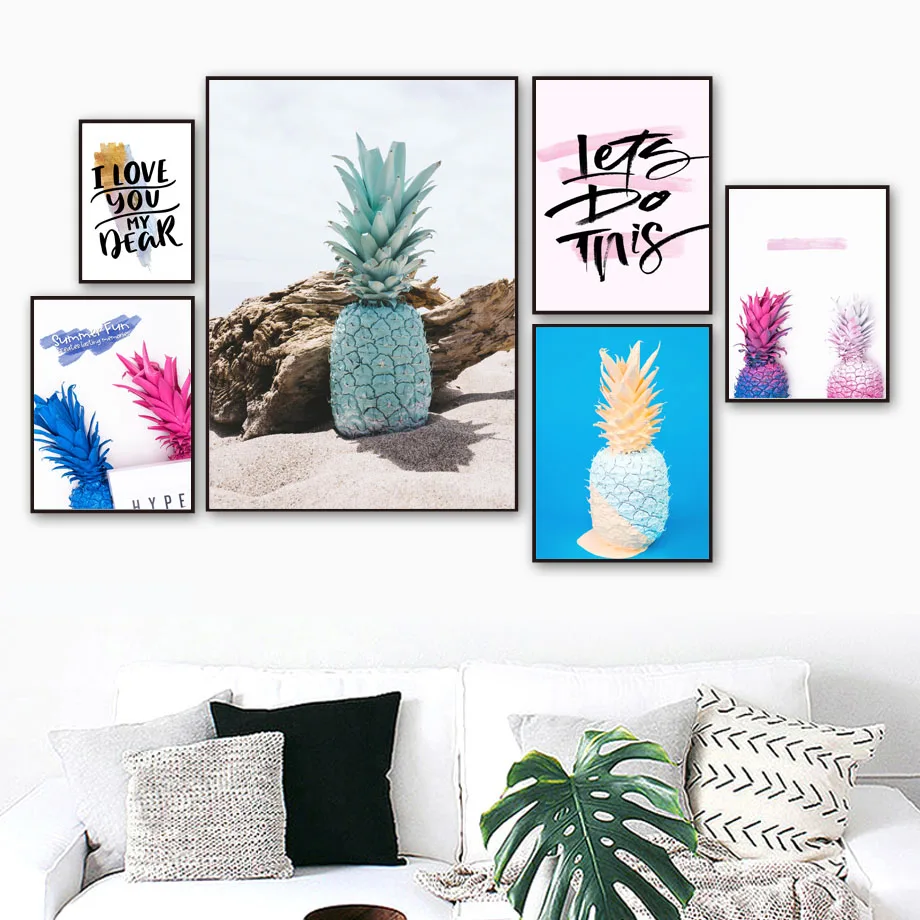 Colorful Pineapple Quotes Beach Wall Art Canvas Painting Nordic Posters And Prints Wall Pictures For Living Room Decor
Colorful Pineapple Quotes Beach Wall Art Canvas Painting Nordic Posters And Prints Wall Pictures For Living Room Decor
