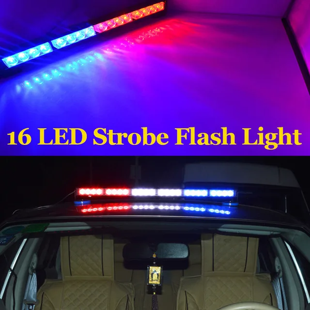 Super bright 16LED Auto LED lamp strip stick high quality traffic lights bar lamp blub warning light strobe police flash light
Super bright 16LED Auto LED lamp strip stick high quality traffic lights bar lamp blub warning light strobe police flash light