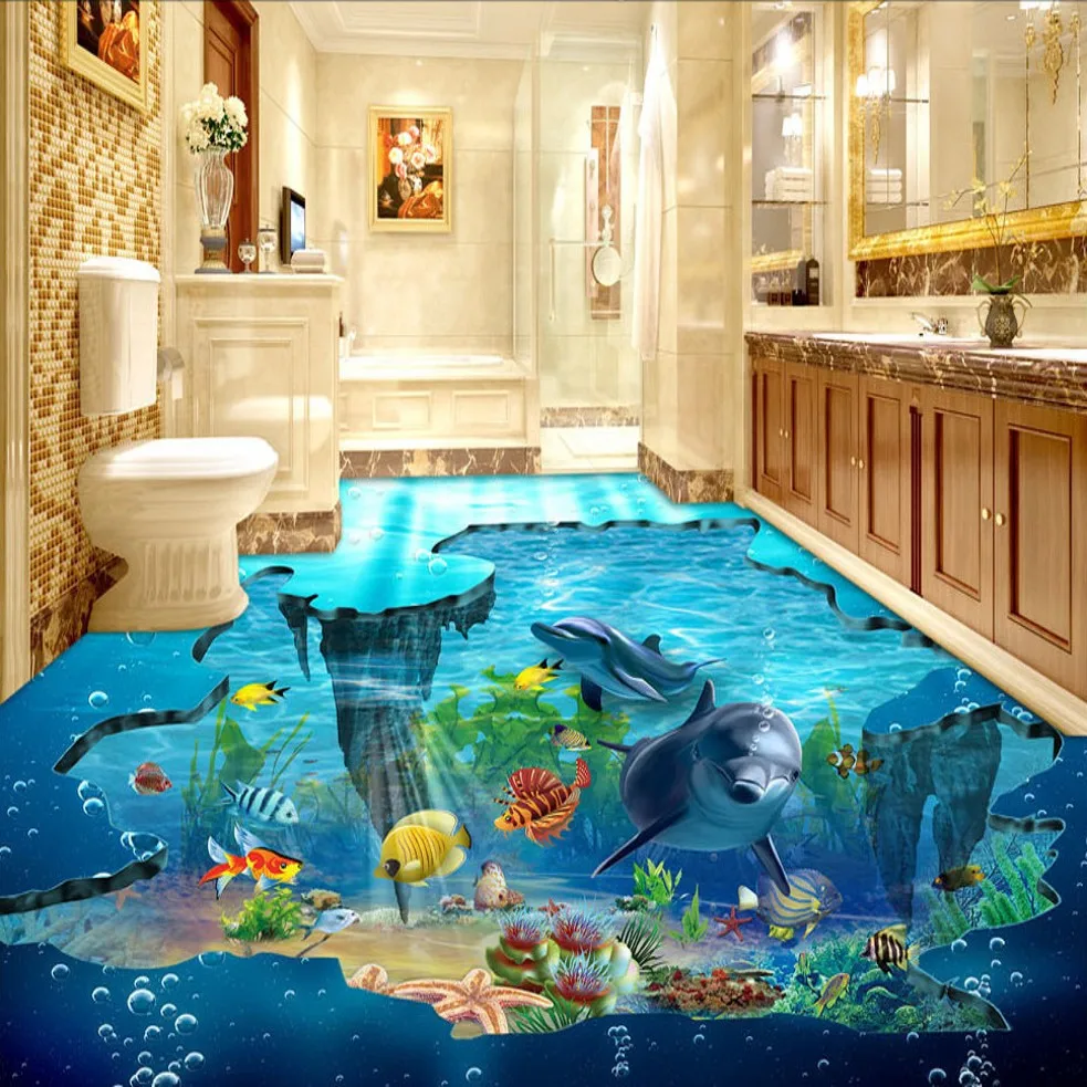 Free Shipping 3D Stereo Flooring sticker Dolphin World bathroom kitchen home office waterproof floor wallpaper mural
Free Shipping 3D Stereo Flooring sticker Dolphin World bathroom kitchen home office waterproof floor wallpaper mural