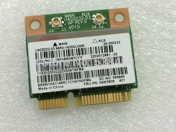 Фото Новинка для Broadcom BCM943142HM Half Mini PCI-E Wifi Bluetooth 4 0 карта Lenovo G400 G410 G500 G510 G405 G505 E431 04W3836 -