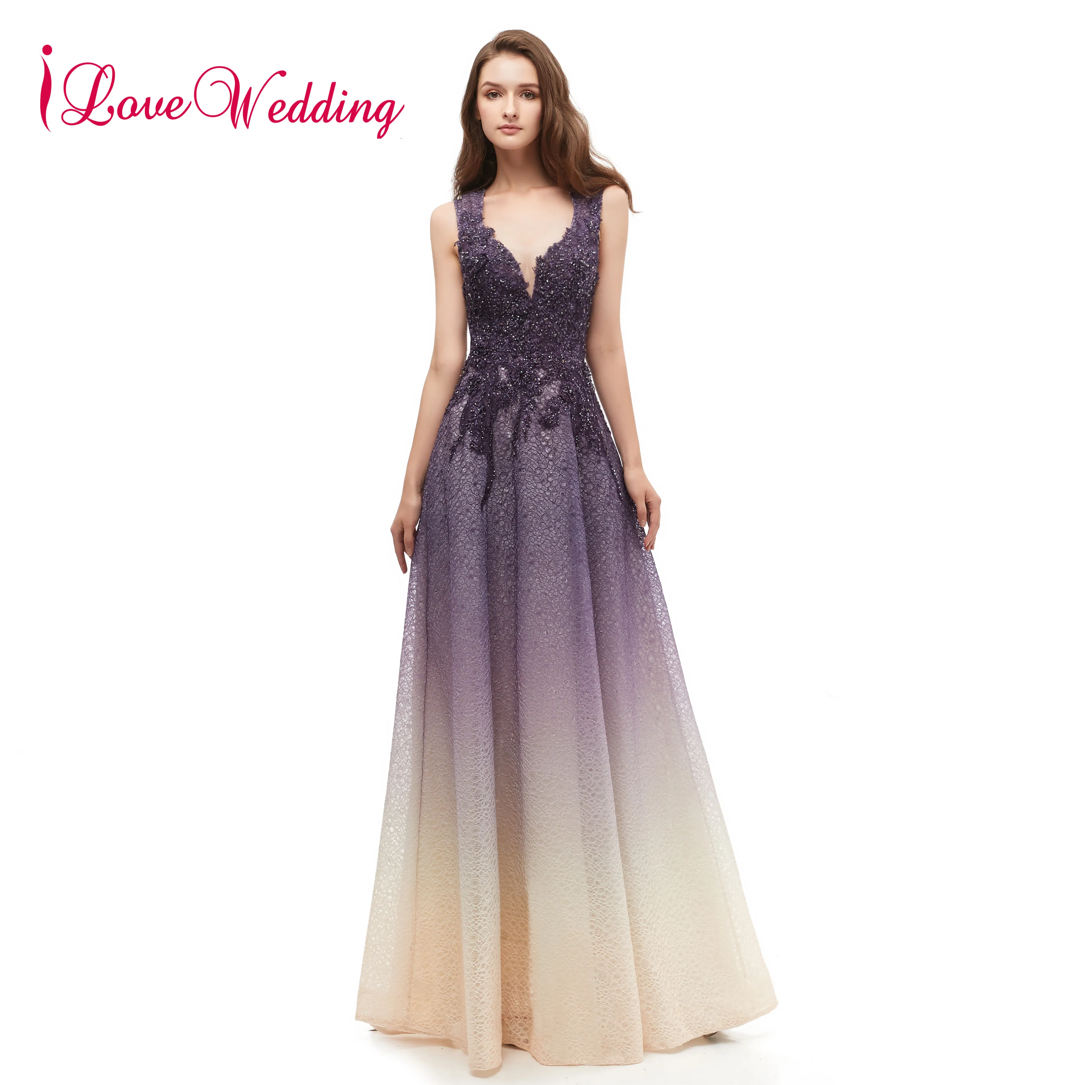 Evening Dresses Sexy V Neck Lace Embroidery Beaded Women Formal Party Gown A Line Purple Long Evening Gown Robe de Soiree
Evening Dresses Sexy V Neck Lace Embroidery Beaded Women Formal Party Gown A Line Purple Long Evening Gown Robe de Soiree
