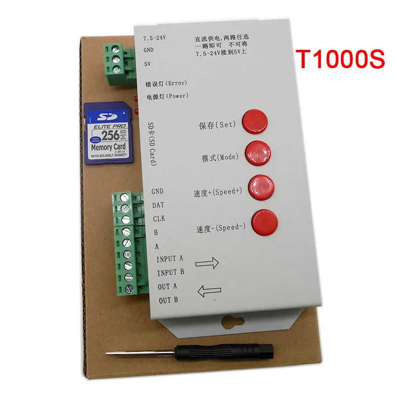 T-1000S Updated controller WS2812B,WS2811,APA102,T1000S WS2813 LED 2048 Pixels Program Controller DC5-24V
T-1000S Updated controller WS2812B,WS2811,APA102,T1000S WS2813 LED 2048 Pixels Program Controller DC5-24V