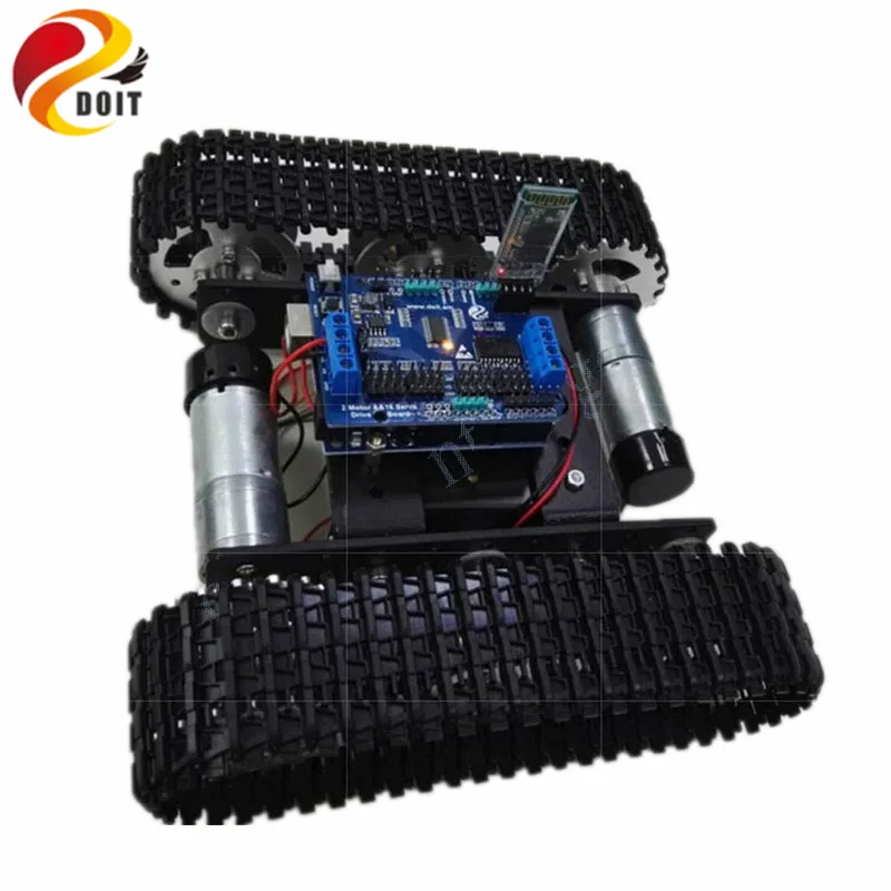 Bluetooth/WiFi Control Smart Robot Tank Car compatible with Arduino UNO Motor Drive DIY RC Toy Metal Caterpillar chassis
Bluetooth/WiFi Control Smart Robot Tank Car compatible with Arduino UNO Motor Drive DIY RC Toy Metal Caterpillar chassis