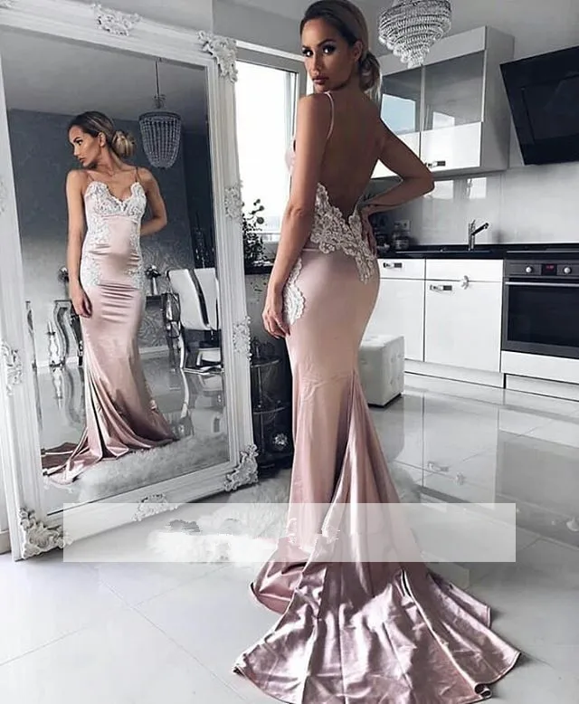 Backless Prom Dresses Mermaid Spaghetti Straps Appliques Lace Party Maxys Long Prom Gown Evening Dresses Robe De Soiree
Backless Prom Dresses Mermaid Spaghetti Straps Appliques Lace Party Maxys Long Prom Gown Evening Dresses Robe De Soiree