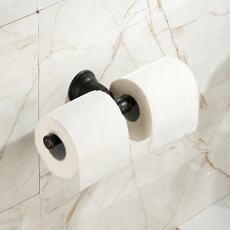 Black Oil Bronze Tissue Rack Black Retro Brushed Stainless Steel Bathroom Pendant Double Toilet Paper Holder
Black Oil Bronze Tissue Rack Black Retro Brushed Stainless Steel Bathroom Pendant Double Toilet Paper Holder