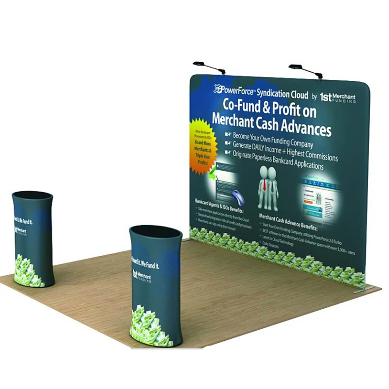10ft Custom Protable Tension Fabric Trade Show Display Booth Exhibition Pop Up Stand System with Graphic Print
10ft Custom Protable Tension Fabric Trade Show Display Booth Exhibition Pop Up Stand System with Graphic Print