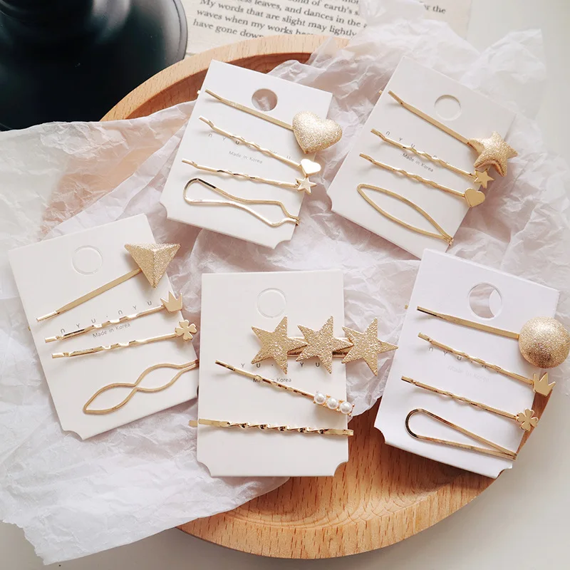 Fashion metal five-pointed star geometry hairpin combination Wild pearl word clip hairpin clip set hair accessories
Fashion metal five-pointed star geometry hairpin combination Wild pearl word clip hairpin clip set hair accessories
