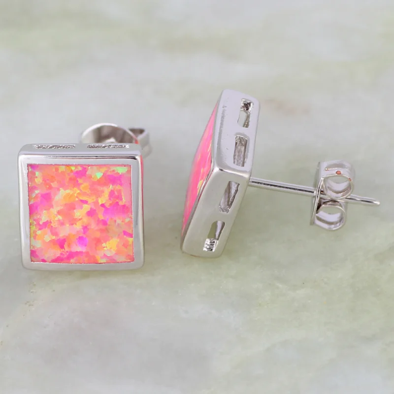 Fashion Bijoux Square Pink opal Silver Color Jewelry women's earrings Cute tortoise fashion jewelry E395
Fashion Bijoux Square Pink opal Silver Color Jewelry women's earrings Cute tortoise fashion jewelry E395
