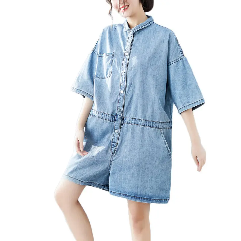Large Size Rompers Womens Jumpsuit Shorts Summer 2019 Playsuits Short Sleeve Lapel Casual Loose Straight Denim Overalls f815
Large Size Rompers Womens Jumpsuit Shorts Summer 2019 Playsuits Short Sleeve Lapel Casual Loose Straight Denim Overalls f815