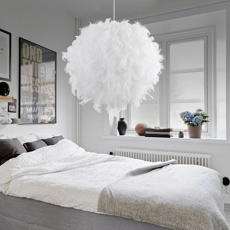 Фото Спальня фойе со светодиодной лампой plume plumage стильная подвесная Сфера подвесной