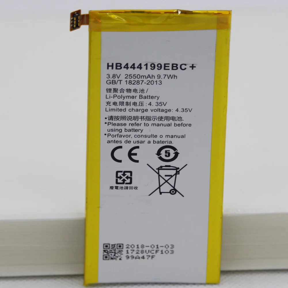 5pcs/lot HB444199EBC battery For Huawei Honor 4C C8818 CHM- CL00 CHM-TL00H CHM-UL00 chm-u01 G Play Min 2550mAh Phone Battery
5pcs/lot HB444199EBC battery For Huawei Honor 4C C8818 CHM- CL00 CHM-TL00H CHM-UL00 chm-u01 G Play Min 2550mAh Phone Battery