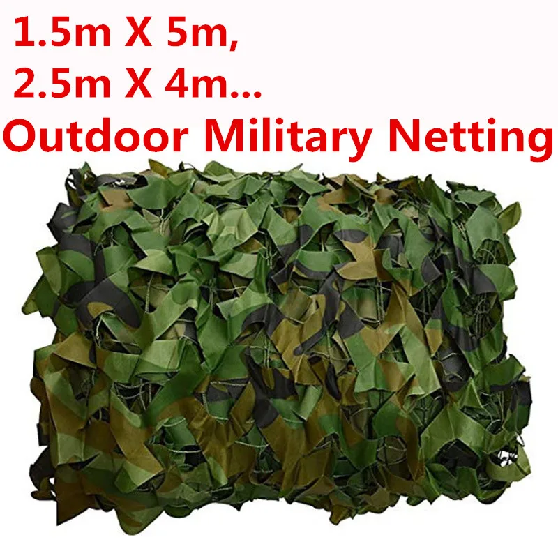 1.5X5 2.5X4 2X8 Outdoor Military Camo Netting Woodland Camouflage Net CS Games Hide Hunting Camping Net Sun Shelter Car Cover
1.5X5 2.5X4 2X8 Outdoor Military Camo Netting Woodland Camouflage Net CS Games Hide Hunting Camping Net Sun Shelter Car Cover