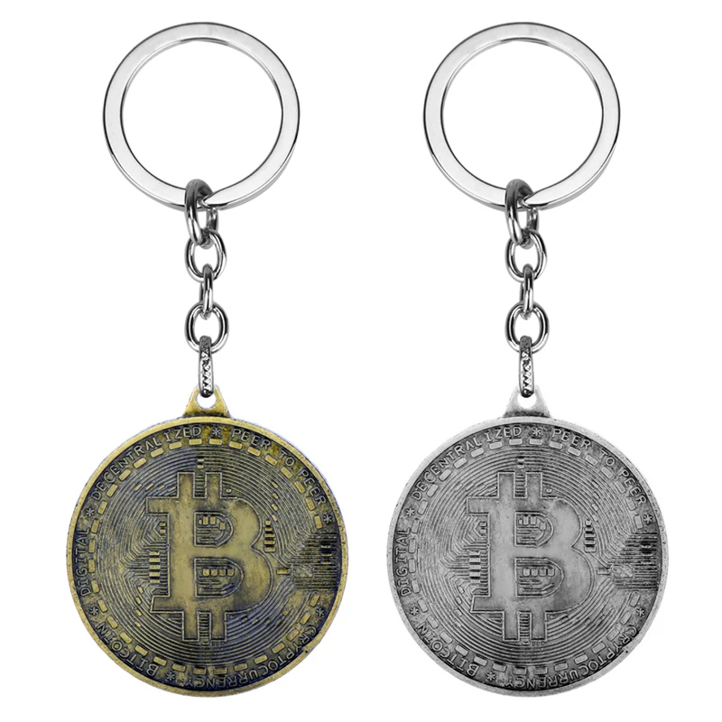 Men Keychain Creative Trinket Bitcoin Key Ring Round Metal Keyholder Male Female porte clef llavero
Men Keychain Creative Trinket Bitcoin Key Ring Round Metal Keyholder Male Female porte clef llavero