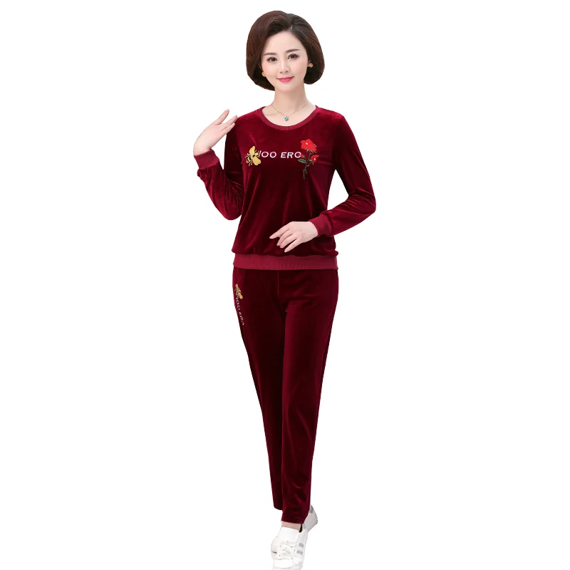 New Women Sets Casual 2019 Rround Neck Gold Velvet Two-Piece Printed Tops Long Trousers Femme Clothing Set Ladies Plus Size
New Women Sets Casual 2019 Rround Neck Gold Velvet Two-Piece Printed Tops Long Trousers Femme Clothing Set Ladies Plus Size