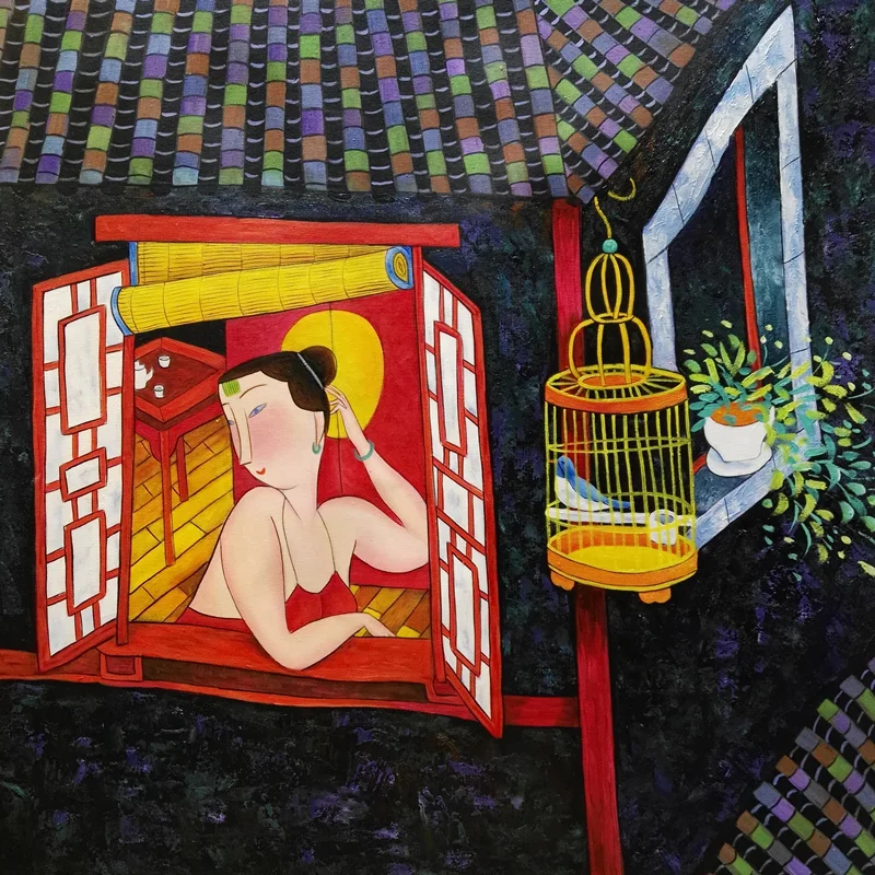 Hand painted Oil Painting on Canvas Hu YongKai Chinese Contemporary Art Woman Wall Art Pictures for Living Room Home Decor #1010
Hand painted Oil Painting on Canvas Hu YongKai Chinese Contemporary Art Woman Wall Art Pictures for Living Room Home Decor #1010
