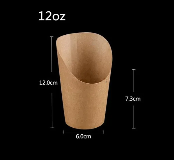 100pcs/lot 6x7.3x12cm 12oz Disposable white kraft paper french fries cup Fried Chicken Wings Popcorn Dessert storage Box
100pcs/lot 6x7.3x12cm 12oz Disposable white kraft paper french fries cup Fried Chicken Wings Popcorn Dessert storage Box
