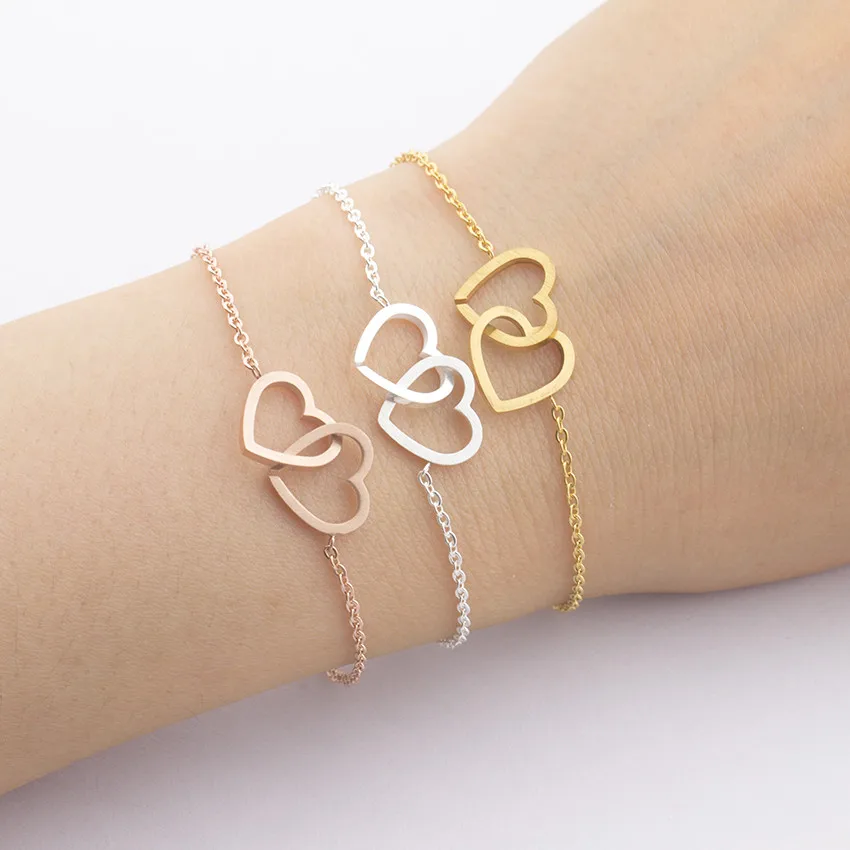 Женский браслет из нержавеющей стали под розовое золото 2020|bracelets for|charm braceletcharm