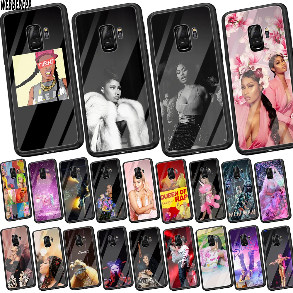 WEBBEDEPP Nicki Minaj мягкий чехол из закаленного стекла для Samsung Galaxy S8 S9 S10 Plus Note 8 9 A30 A50 A70 |