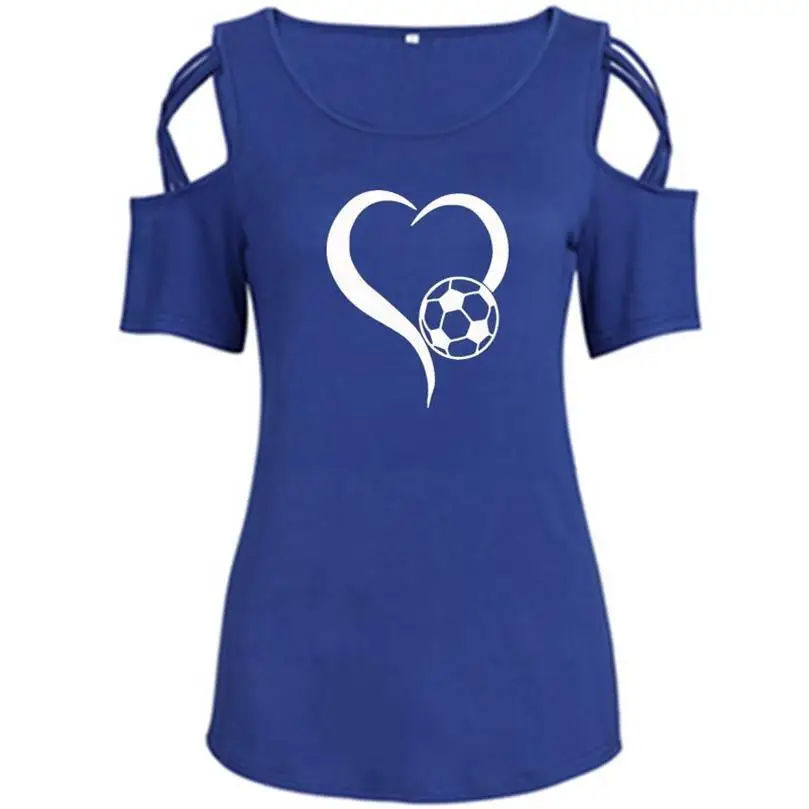 Fashion T-Shirt For Women Soccer Heart Letters Print Bandage Off Shoulder Tshirt Women Tops T-Shirt Cotton Summer Cropped
Fashion T-Shirt For Women Soccer Heart Letters Print Bandage Off Shoulder Tshirt Women Tops T-Shirt Cotton Summer Cropped