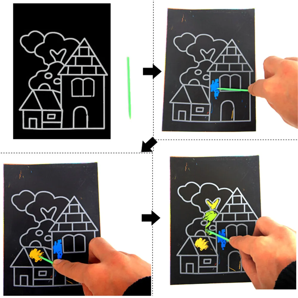 1Pack 8 Sheets Painting Set Scratch Paper Colorful Magic Scratch Art Painting Paper With Drawing Stick for Kids Children
1Pack 8 Sheets Painting Set Scratch Paper Colorful Magic Scratch Art Painting Paper With Drawing Stick for Kids Children