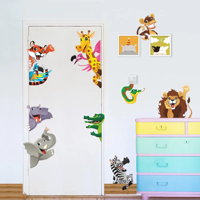 Jungle Animals Wall Stickers For Kids Rooms Home Door Decor Cartoon Lion Elephant Giraffee Wall Decals Pvc Mural Art Diy Posters
Jungle Animals Wall Stickers For Kids Rooms Home Door Decor Cartoon Lion Elephant Giraffee Wall Decals Pvc Mural Art Diy Posters
